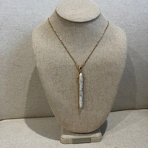 Stella & Dot long pendant necklace (gold/white)